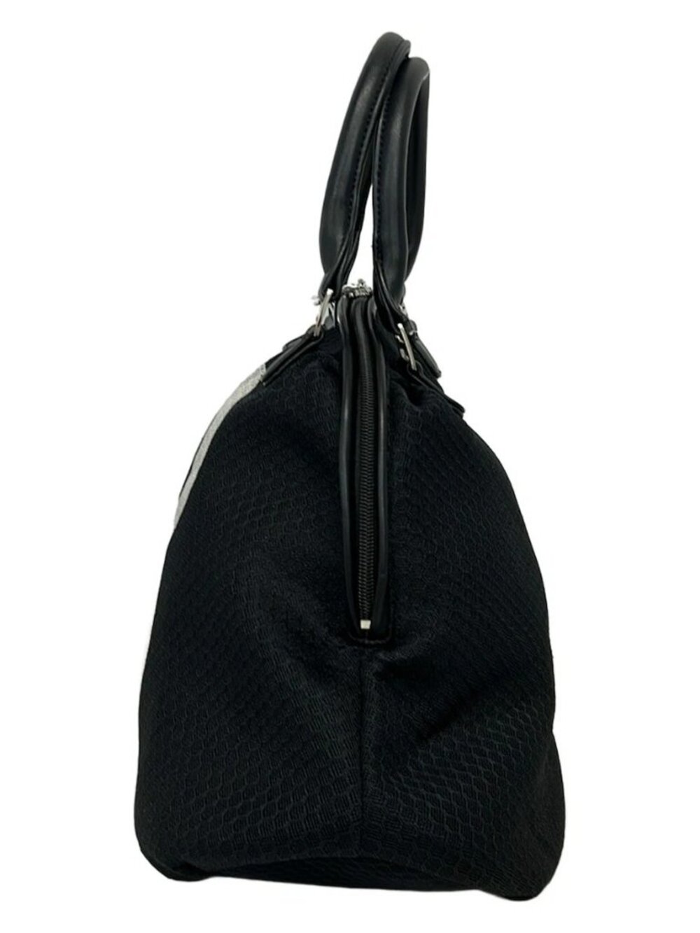 muta Black White Chemical Fiber Leather Handbag - Picture 2 of 11